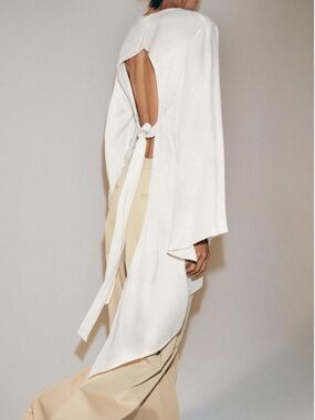 ZW COLLECTION SATIN ASYMMETRIC OPEN BACK TOP